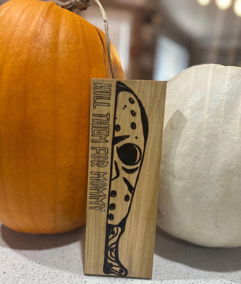 Horror Movie Icon Wood Burn Art: Jason Voorhees